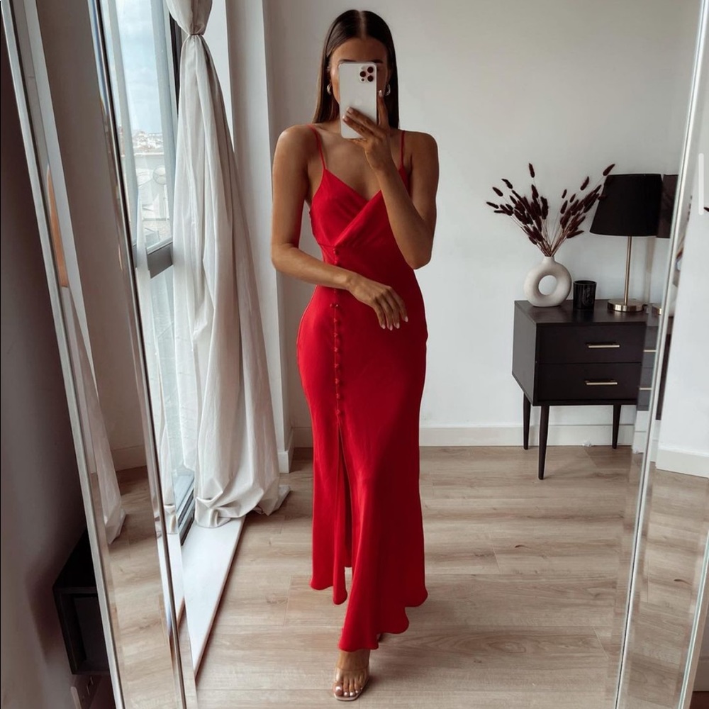 Silk midi dress size small